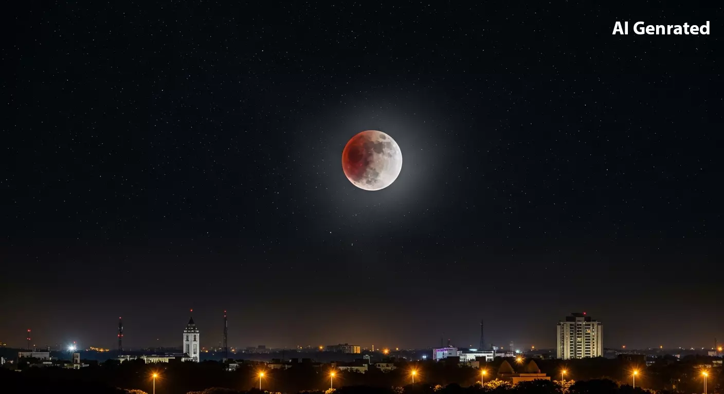 Nagpur Residents to Witness Rare Celestial Event as Partial Lunar Eclipse Graces Night Sk