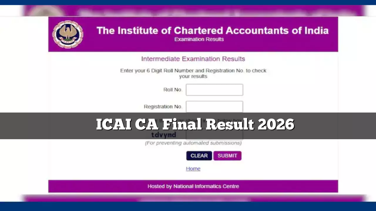 ICAI CA Final Result May 2026